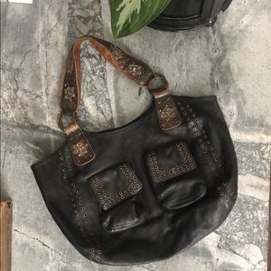 Vintage Betsey Johnson leather hobo bag w/dust bag